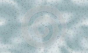 Seamless pattern of raindrops on window against a cloudy sky