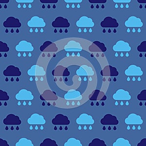 Seamless pattern of rainy clouds