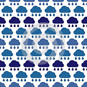 Seamless pattern of rainy clouds