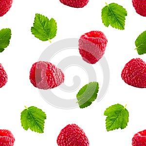 Seamless pattern with raspberry. Berries abstract background. Raspberry pattern for package design