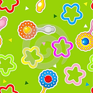 Seamless pattern with rattles