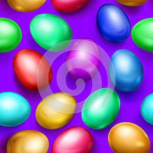 Seamless pattern of colored Easter eggs