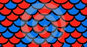 Seamless Pattern of Red and Blue Fish Scales Texture