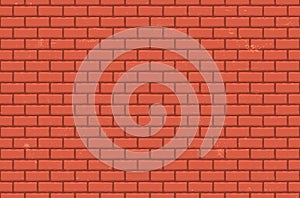 Seamless Pattern of Red Bricks Wall. Brickwork Illustration. Vector Background