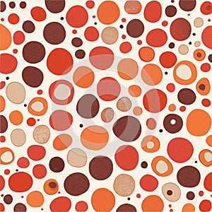 Seamless pattern with red circles on a beige background. generative AI