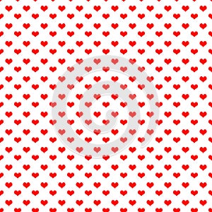 Seamless pattern of Red Heart on Transparent Backdrop