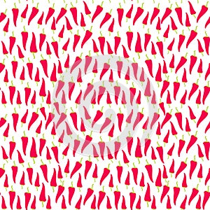 Seamless pattern with red hot chili pepper isolated on white background simple scandinavian style trend of the season. Can be used