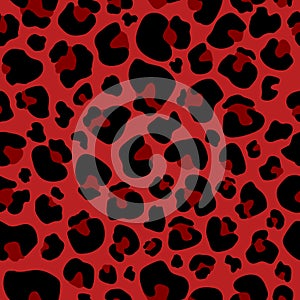 Seamless pattern red Leopard print . Leopard background vector illustration