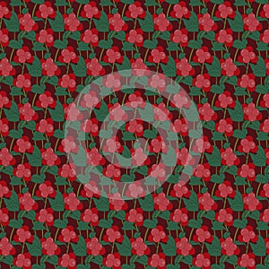 Seamless pattern red lingonberry