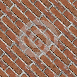 Seamless pattern with red old bricks