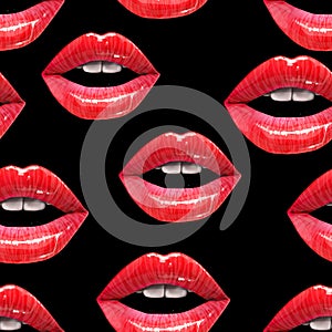 Seamless pattern made of lips