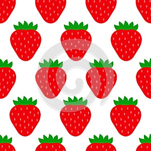 Seamless pattern with red strawberry. Vector illustration