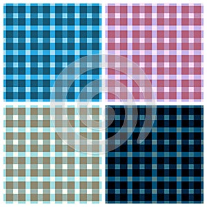 Seamless pattern reminded Scottish fabric.A set of four illustr photo