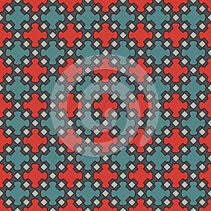 Seamless pattern with repeated geometric figures. Oriental geometric ornament. Mosaic wallpaper.