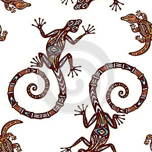 Seamless pattern with Reptile animals