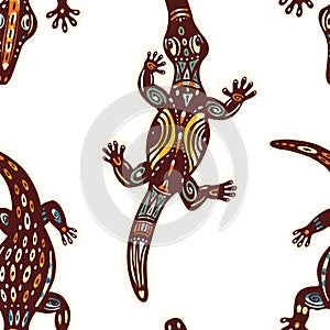 Seamless pattern with Reptile animals