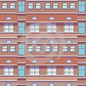 Seamless pattern of residential, commercial office building