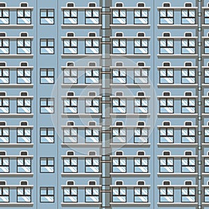 Seamless pattern of residential, commercial office building