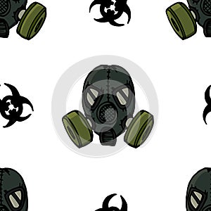 Seamless pattern respirators medical medicine, protection against chemical gas otak toxic contamination