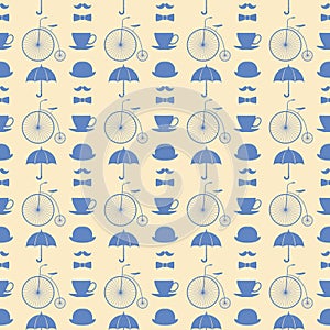 Seamless pattern with retro elements