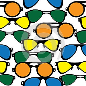 Seamless pattern retro sunglasses