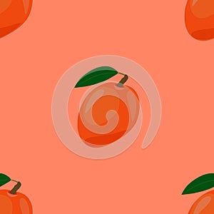 Seamless Pattern with Ripe Yummy Mango