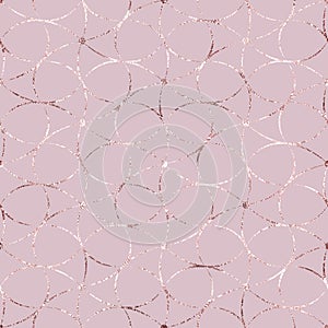 Seamless pattern. Rose gold background. Pink glam marble. Repeating bling patern. Elegant lattice printing. Repetition glitter bac