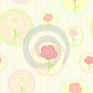 Seamless pattern with roses