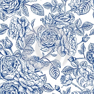 Seamless pattern with roses.