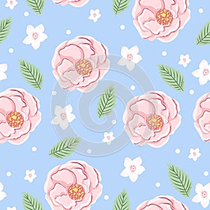Seamless pattern with roses. Floral background vector illustration.