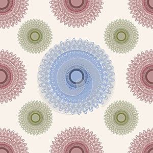 Seamless pattern with round ornament