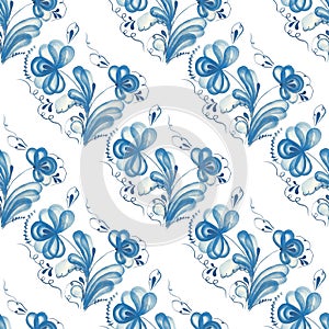 Seamless pattern with Russian ornament Gzel
