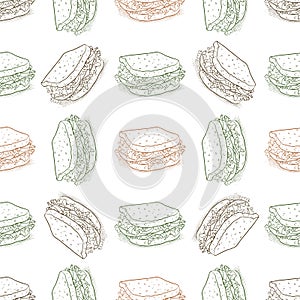 Seamless pattern sandwich scetch