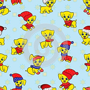 Seamless pattern with Santa pappies