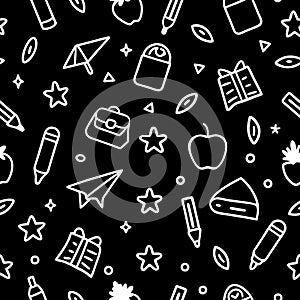 Seamless pattern with school and education element