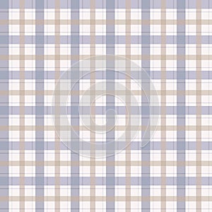 Seamless pattern Scottish cage. Beige and light blue check.