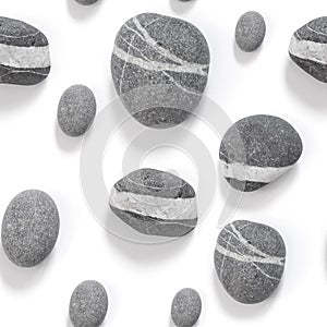 Seamless pattern sea stones pebbles beach