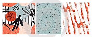 Seamless Pattern  set retro Texture with Pen Grungy Brush Strokes, orange Hipster blue Fashion pattern in  pastel colors flowers