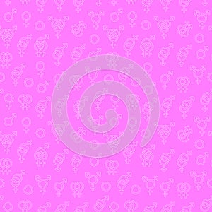 Seamless pattern with sexuality symbols photo