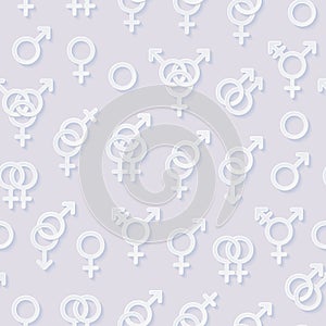 Seamless pattern with sexuality symbols photo