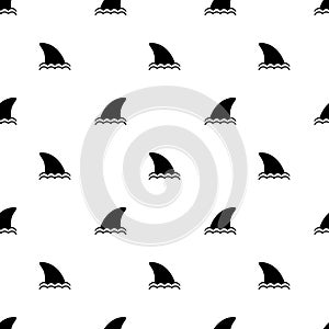 Seamless pattern shark fin icon vector white background.