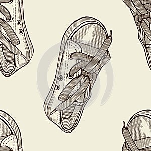 Seamless pattern of shoes