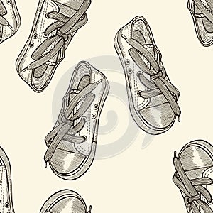 Seamless pattern of shoes