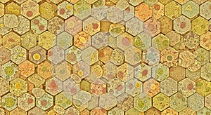 Bio-Abstract Microscopic Organic Cell Honeycomb Seamless Pattern Science Theme