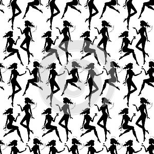 Seamless pattern with silhouettes