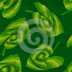 seamless pattern with silhouettes of leaves in green colors
