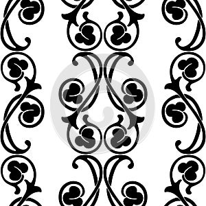 Seamless pattern of silhouettes vintage desiign elements