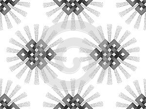 Seamless Pattern of Silver Endless Knot