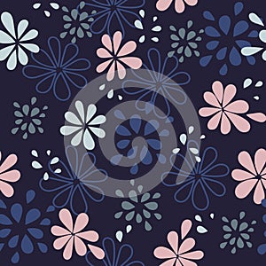 Seamless pattern. Simple flat floral motif . Suitable for fabrics, Wallpapers, album covers, phone cases. Vector