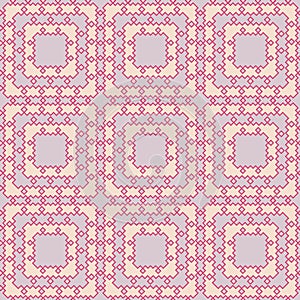 Seamless pattern with the simple geometrical drawing in retro style